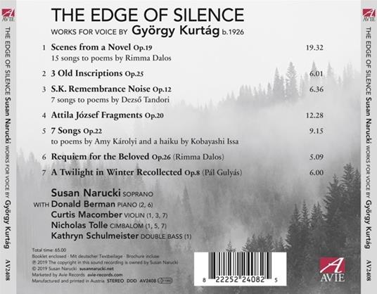 The Edge Of Silence - Works For Voice By Gyorgy Kurtag - CD Audio di György Kurtag - 2