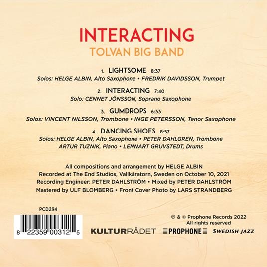 Albin. Interacting - CD Audio di Tolvan Big Band - 2