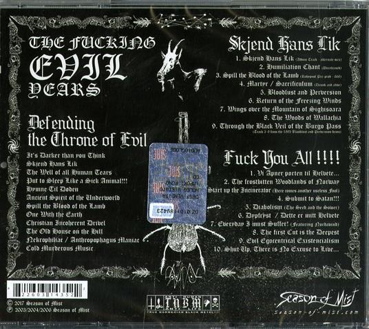 The Fucking Evil Years - CD Audio di Carpathian Forest - 2