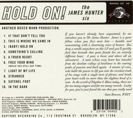 Hold on - CD Audio di James Hunter (Six) - 2