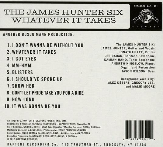 Whatever it Takes - CD Audio di James Hunter (Six) - 2