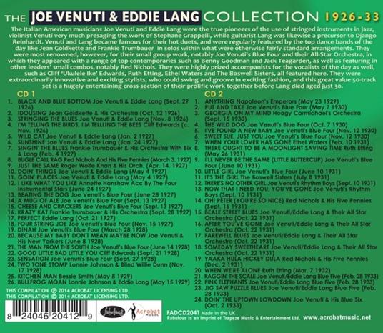 Joe Venuti & Eddie Lang - Collection 1926-33 (2 Cd) - CD Audio - 2