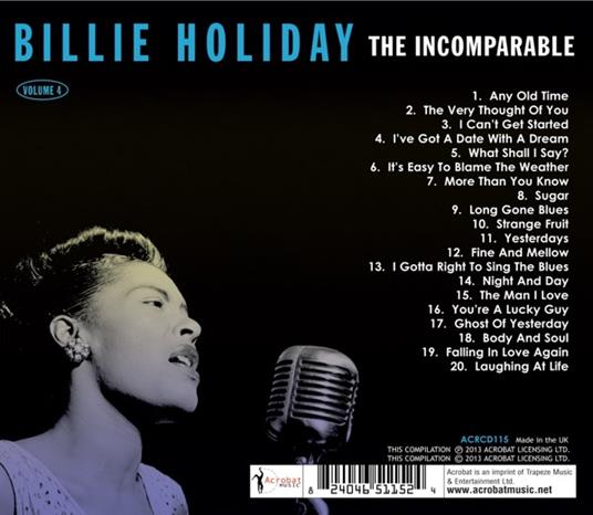 The Incomparable Volume 4 - CD Audio di Billie Holiday - 2