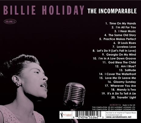 The Incomparable Volume 5 - CD Audio di Billie Holiday - 2