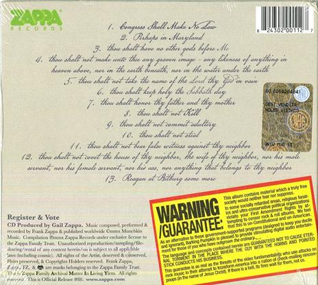 Congress Shall Make No Law - CD Audio di Frank Zappa - 2