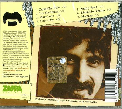 Over-Nite Sensation - CD Audio di Frank Zappa - 2
