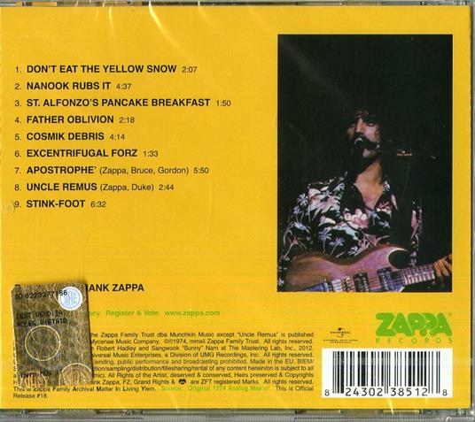Apostrophe - CD Audio di Frank Zappa - 2