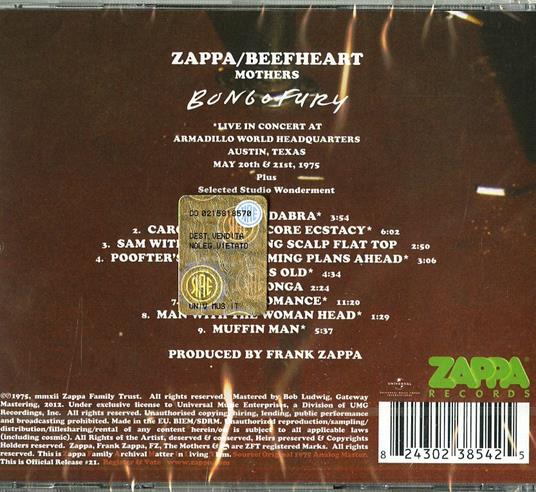 Bongo Fury - CD Audio di Frank Zappa - 2