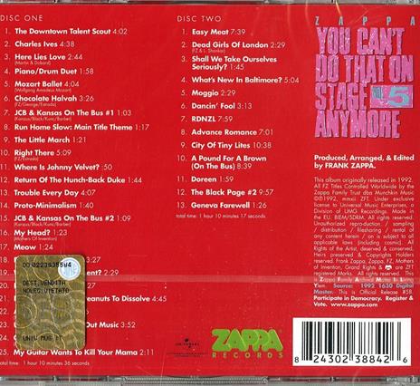 You Can't Do That on Stage Anymore vol.5 - CD Audio di Frank Zappa - 2