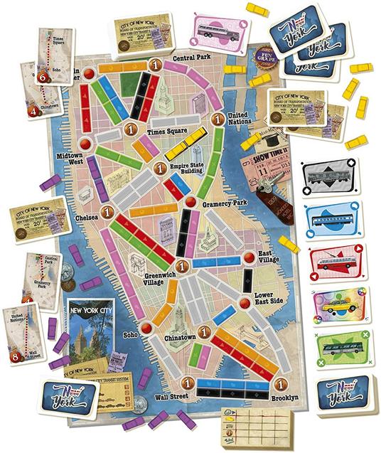 Ticket to Ride New York. Base - ITA. Gioco da tavolo - 6