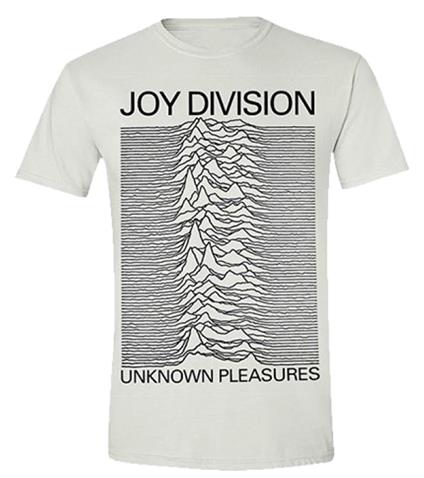 T-Shirt Unisex Tg. M White Joy Division. Unknown Pleasures