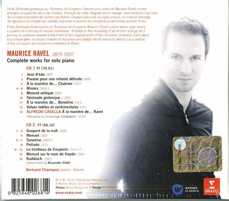 Musica per pianoforte completa - CD Audio di Maurice Ravel,Bertrand Chamayou - 2