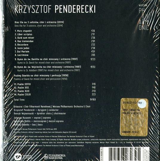 Penderecki dirige Penderecki vol.1 - CD Audio di Krzysztof Penderecki,Orchestra Filarmonica Nazionale di Varsavia - 2