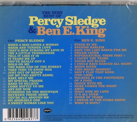 The Very Best of Percy Sledge & Ben E. King - CD Audio di Percy Sledge,Ben E. King - 2