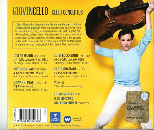 Giovincello - CD Audio di Riccardo Minasi,Il Pomo d'Oro,Edgar Moreau - 2