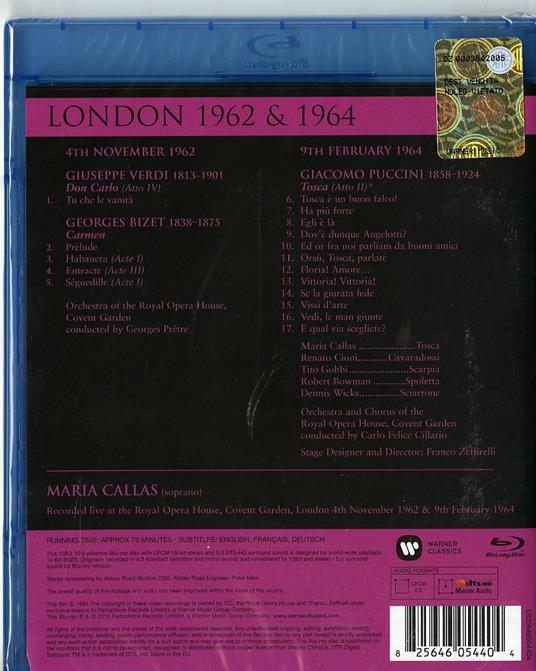 Maria Callas. At Covent Garden. 1962 & 1964 (Blu-ray) - Blu-ray di Maria Callas - 2