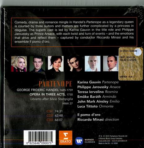Partenope - CD Audio di Georg Friedrich Händel,Philippe Jaroussky,Riccardo Minasi,Il Pomo d'Oro - 2
