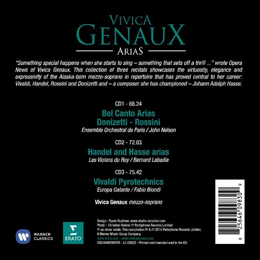 Arie - CD Audio di Gaetano Donizetti,Gioachino Rossini,Antonio Vivaldi,Johann Adolph Hasse,Georg Friedrich Händel,Vivica Genaux - 3