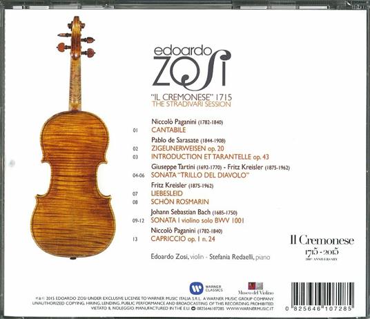 Il cremonese 1715. The Stradivari Session - CD Audio di Edoardo Zosi - 2