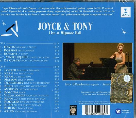 Joyce & Tony. Live at Wigmore Hall - CD Audio di Antonio Pappano,Joyce Di Donato - 2