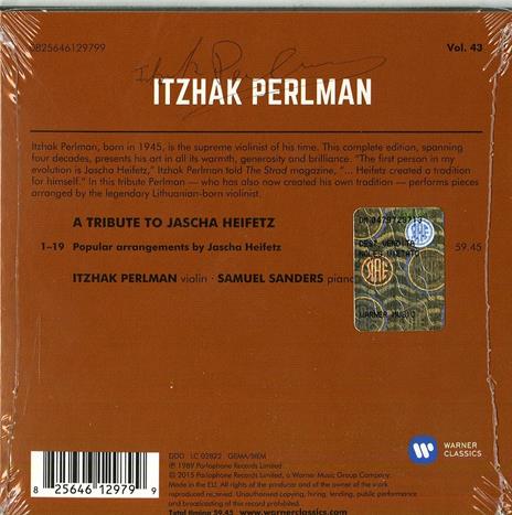 A Tribute to Jascha Heifetz - CD Audio di Itzhak Perlman - 2