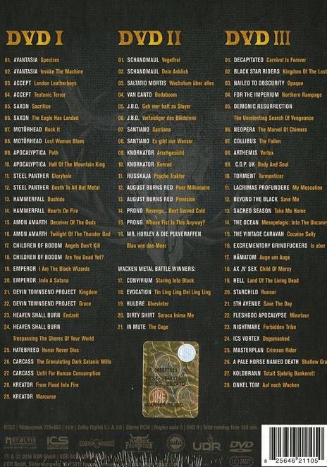 25 Years Of Wacken. Snapshots, Scraps, Thoughts & Sounds (3 DVD) - DVD di Apocalyptica,Motörhead,Saxon,Avantasia,Steel Panther,Sandrine Piau - 2