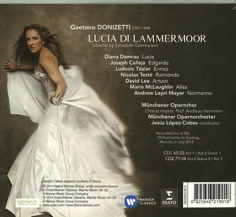 Lucia di Lammermoor - CD Audio di Gaetano Donizetti,Joseph Calleja,Diana Damrau,Jesus Lopez-Cobos,Münchener Opernorchester - 2
