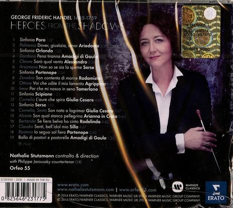 Heroes from the Shadows - CD Audio di Nathalie Stutzmann,Georg Friedrich Händel,Orfeo 55 - 2