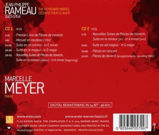 Opere per strumento a tastiera - CD Audio di Jean-Philippe Rameau,Marcelle Meyer - 2