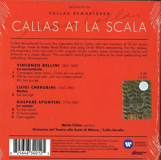 Callas at La Scala (Callas 2014 Edition) - CD Audio di Maria Callas,Tullio Serafin,Orchestra del Teatro alla Scala di Milano - 2