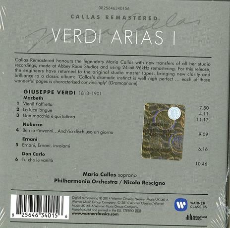 Callas Portrays Verdi Heroines (Callas 2014 Edition) - CD Audio di Maria Callas,Giuseppe Verdi,Nicola Rescigno,Philharmonia Orchestra - 2