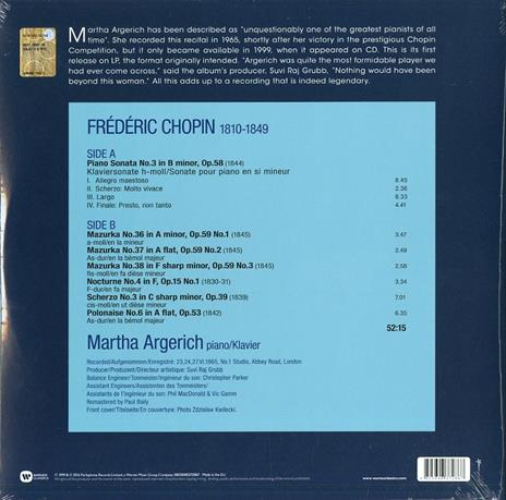 The Legendary 1965 Recordings - Vinile LP di Frederic Chopin,Martha Argerich - 2