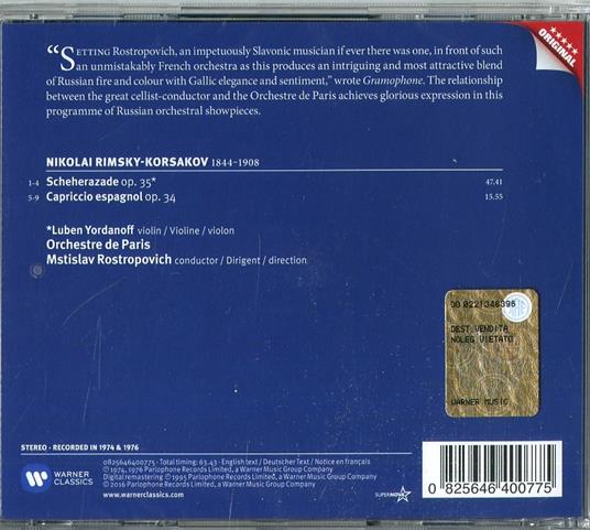 Scheherazade - CD Audio di Nikolai Rimsky-Korsakov,Mstislav Rostropovich,Orchestre de Paris - 2