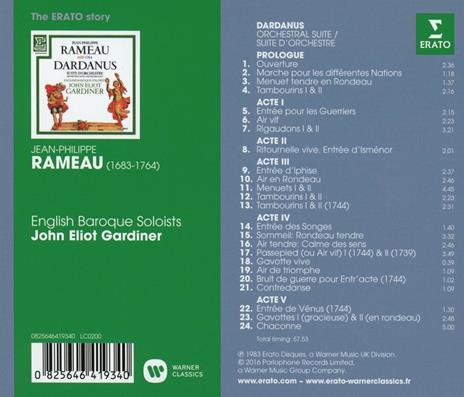 Dardanus. Suite orchestrale - CD Audio di Jean-Philippe Rameau,John Eliot Gardiner,English Baroque Soloists - 2