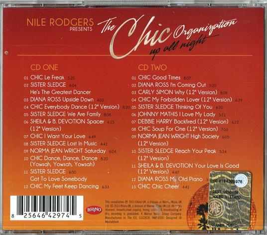 Chic Organization. Up All Night (The Greatest Hits) - CD Audio - 2