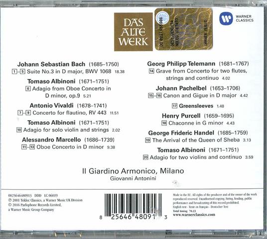 Musica barocca - CD Audio di Giardino Armonico,Giovanni Antonini - 2
