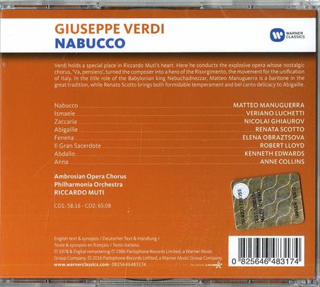 Nabucco - CD Audio di Giuseppe Verdi,Riccardo Muti - 2