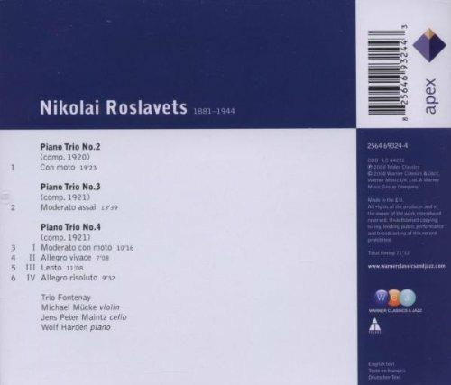 Trii con pianoforte n.2, n.3, n.4 - CD Audio di Nicolai Roslavec,Trio Fontenay - 2