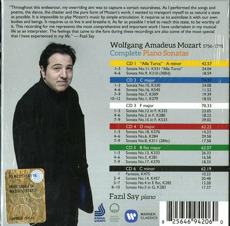Sonate per pianoforte complete - CD Audio di Wolfgang Amadeus Mozart,Fazil Say - 2