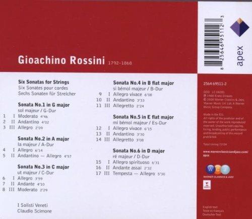 6 Sonate per archi - CD Audio di Gioachino Rossini,Claudio Scimone,Solisti Veneti - 2