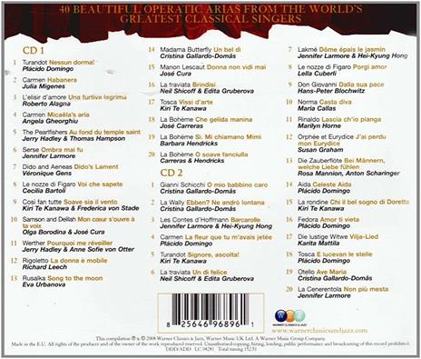 40 Most Beautiful Arias - CD Audio di Cecilia Bartoli,Maria Callas,Placido Domingo,Angela Gheorghiu,Kiri Te Kanawa,Roberto Alagna,José Carreras,Jennifer Larmore - 2