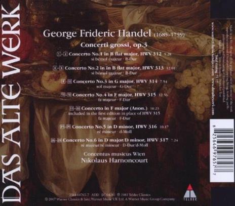 Concerti grossi op.3 - CD Audio di Nikolaus Harnoncourt,Georg Friedrich Händel,Concentus Musicus Wien - 2