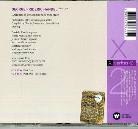 L'Allegro, il penseroso ed il moderato - CD Audio di John Eliot Gardiner,Georg Friedrich Händel,Monteverdi Choir - 2
