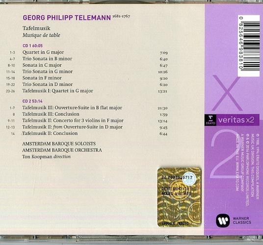Musica da camera (Serie Veritas) - CD Audio di Georg Philipp Telemann,Ton Koopman,Amsterdam Baroque Orchestra - 2