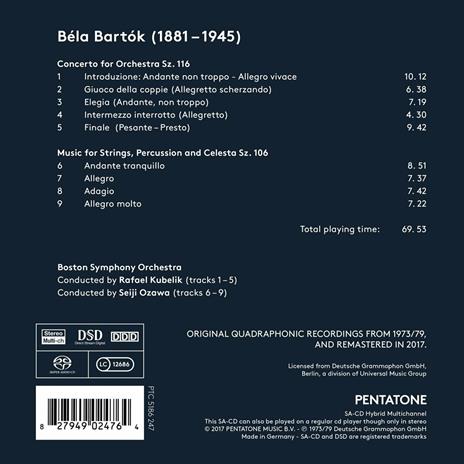 Concerto per orchestra - SuperAudio CD ibrido di Bela Bartok,Seiji Ozawa - 2