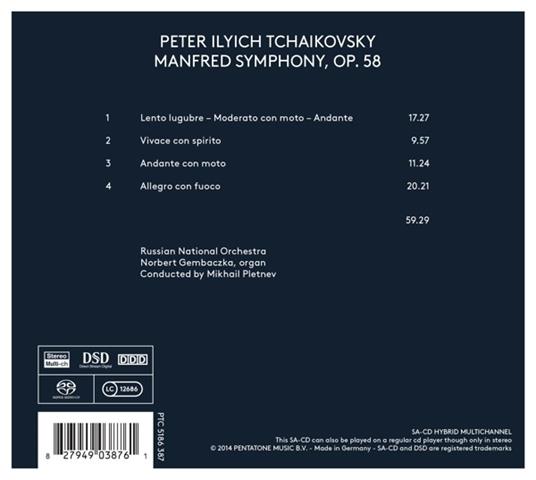 Manfred - CD Audio di Pyotr Ilyich Tchaikovsky,Mikhail Pletnev,Russian National Orchestra - 2