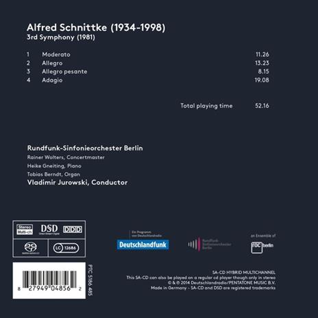 Sinfonia N.3 - CD Audio di Alfred Schnittke,Vladimir Jurowski - 2