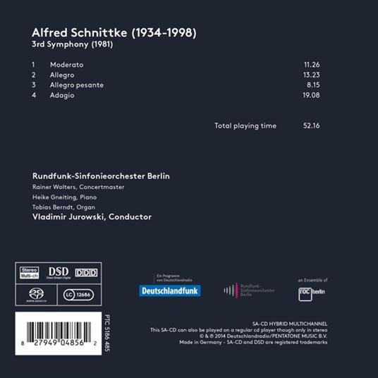 Sinfonia N.3 - CD Audio di Alfred Schnittke,Vladimir Jurowski - 2
