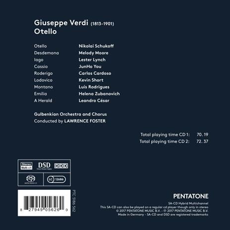 Otello - SuperAudio CD ibrido di Giuseppe Verdi,Lawrence Foster - 2