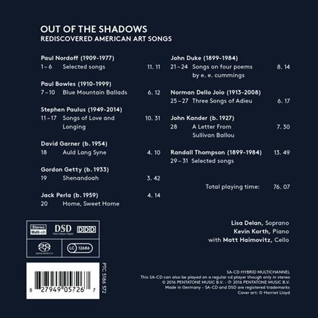 Out of the Shadows - SuperAudio CD ibrido di Lisa Delan - 2